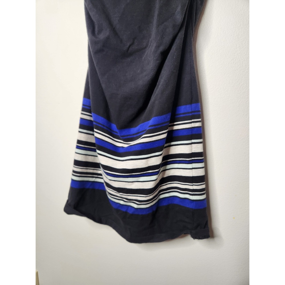 Athleta Comeback‎ Bodycon Side Ruched Tank Midi Dress Size XS Black Blue - Picture 3 of 10